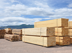 House logs and lumber: Rocky Mountain Timber Products, Del Norte, Colorado